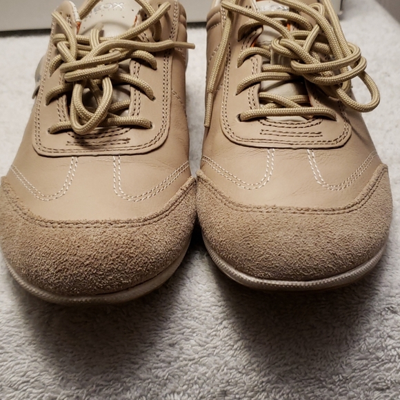 Geox Respira Vega leather & suede sneaker, taupe 7 - Picture 7 of 12